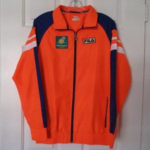 FILA Mens L/S BNP Paribas Open Full Zip Dayglow Orange Tennis Windbreaker - L